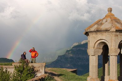 Marvel at the views of Mt Ararat from Khor Virap Monastery  