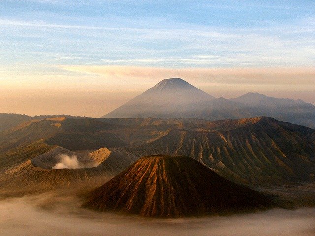 Hike to the top of Mount Bromo for the spectacular sunrise and superb views of surrounding volcanoes