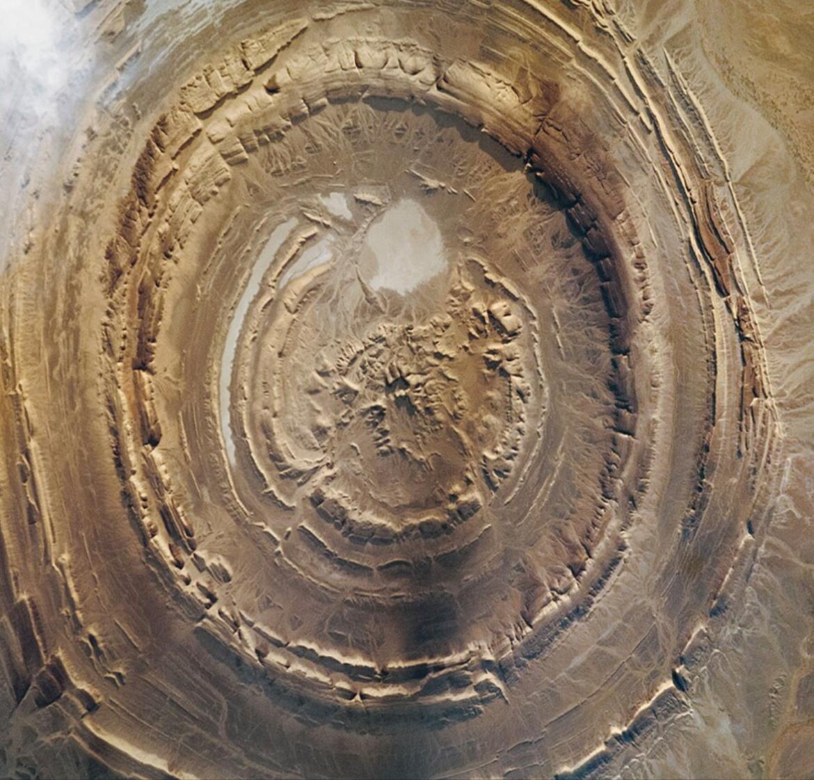 The mysterious Richat Structure, or ‘Eye of the Sahara’, a vast circular formation visible even from space.
