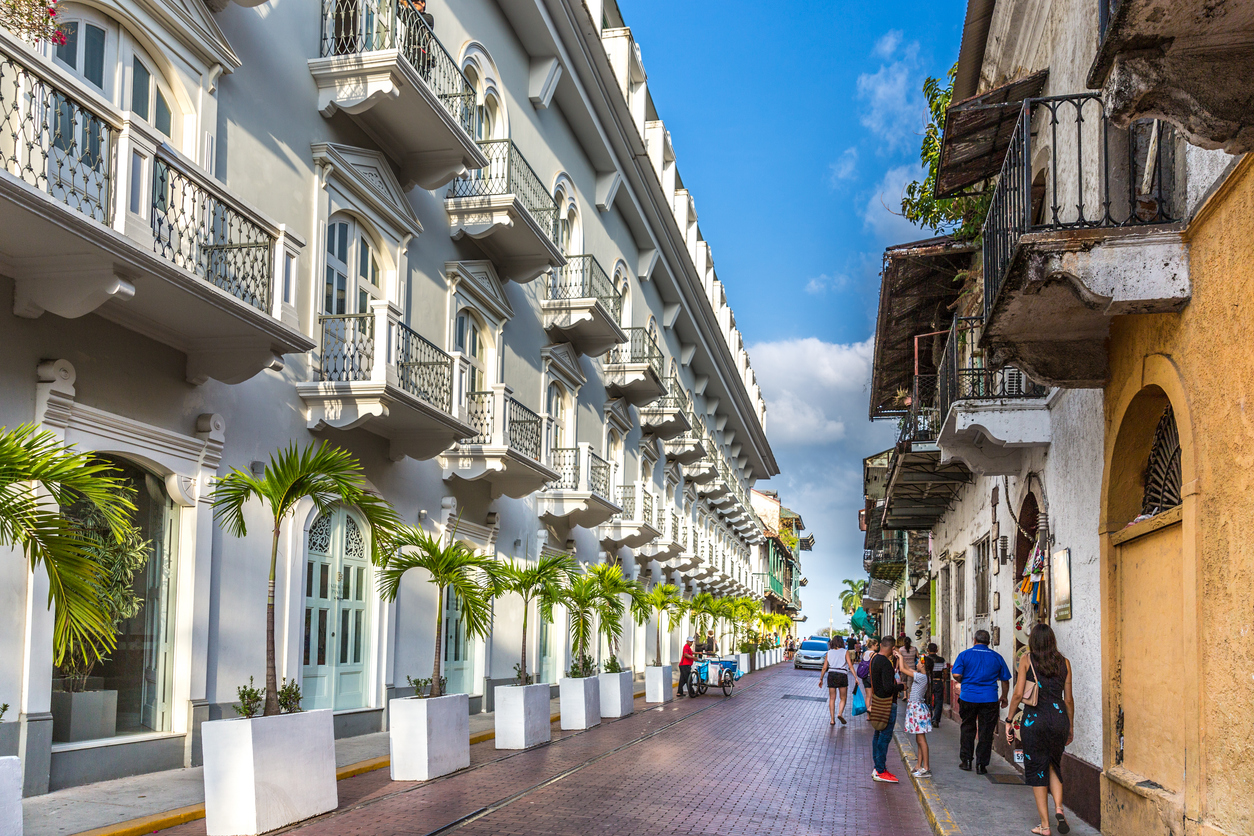 Charming colonial quarter of Panama City with cobbled streets and elegant plazas