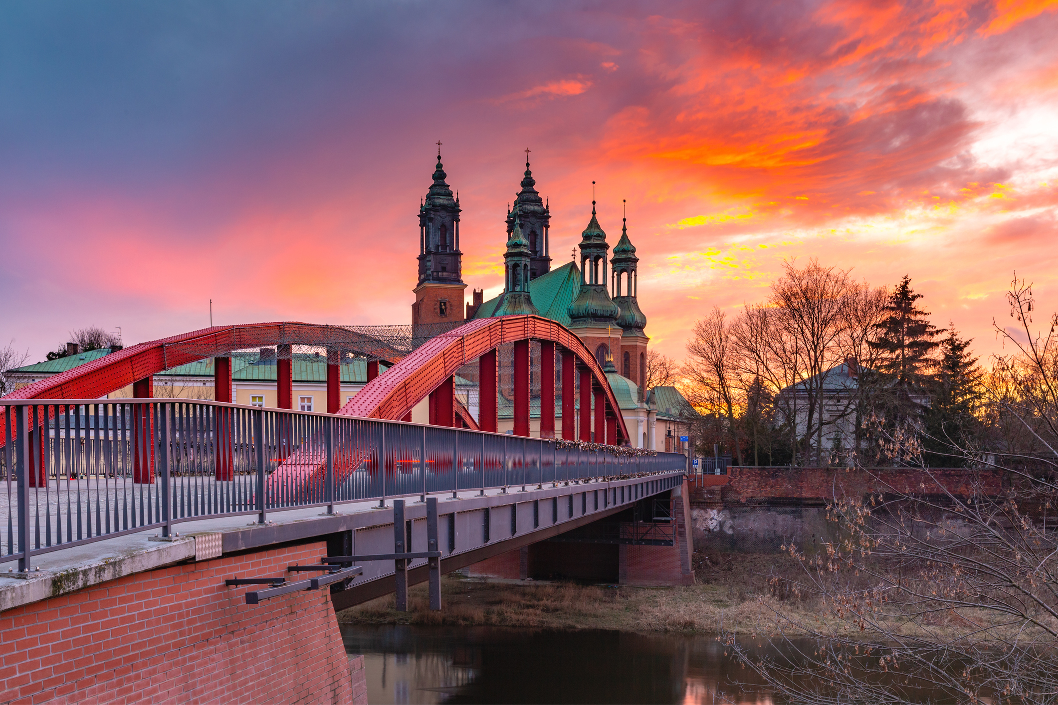Poznan Cathedral at sunset