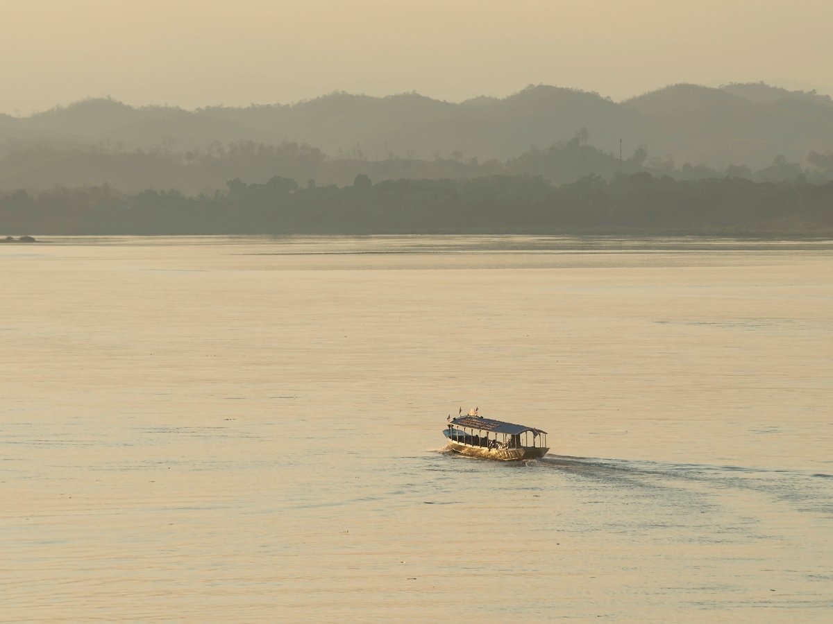 Slow boat cruise on the Mekong River in Laos